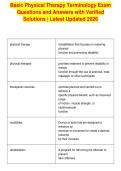 Basic Physical Therapy Terminology Exam&NewLine;Questions and Answers with Verified&NewLine;Solutions &vert; Latest Updated 2026