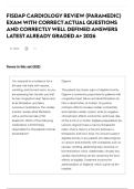 FISDAP CARDIOLOGY REVIEW &lpar;PARAMEDIC&rpar; EXAM WITH CORRECT ACTUAL QUESTIONS AND CORRECTLY WELL DEFINED ANSWERS LATEST ALREADY GRADED A&plus; 2026