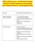 PTBC California Law - The Physical Therapy&NewLine;Practice Act Exam Questions and Answers&NewLine;with Verified Solutions &vert; Latest Updated 2026