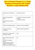 Intro to Physical Therapy Ch&period; 5-7 Exam&NewLine;Questions and Answers with Verified&NewLine;Solutions &vert; Latest Updated 2026