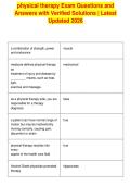 physical therapy Exam Questions and&NewLine;Answers with Verified Solutions &vert; Latest&NewLine;Updated 2026&NewLine;