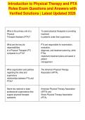 Introduction to Physical Therapy and PTA&NewLine;Roles Exam Questions and Answers with&NewLine;Verified Solutions &vert; Latest Updated 2026