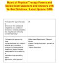 Board of Physical Therapy Powers and&NewLine;Duties Exam Questions and Answers with&NewLine;Verified Solutions &vert; Latest Updated 2026