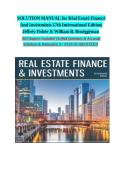 SOLUTION MANUAL for Real Estate Finance and Investments 17th International Edition by Jeffrey Fisher & William B&period; Brueggeman Complete All Chapters ISBN 9781260734294