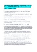 CERTIFIED PROFESSIONAL FOOD SAFETY &lpar;CP-FS&rpar;&NewLine;Exam UPDATED ACTUAL Question and Answer &vert;&NewLine;100&percnt; Verified &vert; 2026