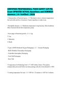 CERTIFIED PROFESSIONAL FOOD SAFETY &lpar;CP-FS&rpar;&NewLine;Exam UPDATED ACTUAL Questions and CORRECT&NewLine;Answers &vert; A&plus; Verified &vert; 2026