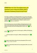 EFMB WRITTEN TEST EXAM QUESTIONS AND&NewLine;ANSWERS LATEST UPDATED &lpar;2026&sol;2027&rpar;&NewLine;&lpar;VERIFIED ANSWERS&rpar; GUARANTEED PASS&excl;&excl;