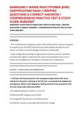 EMERGENCY NURSE PRACTITIONER &lpar;ENP&rpar; CERTIFICATION EXAM &vert; VERIFIED QUESTIONS & CORRECT ANSWERS &vert; COMPREHENSIVE PRACTICE TEST & STUDY GUIDE 2026&sol;2027