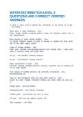 WATER DISTRIBUTION LEVEL 3 QUESTIONS AND CORRECT VERIFIED ANSWERS