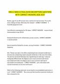 NR511 WEEK 8 FINAL EXAM DESCRIPTION QUESTIONS&NewLine;WITH CORRECT ANSWERS 2026-2027