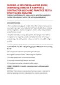 FLORIDA LP MASTER QUALIFIER EXAM &vert; VERIFIED QUESTIONS & ANSWERS &vert; CONTRACTOR LICENSING PRACTICE TEST & STUDY GUIDE 2026&sol;2027