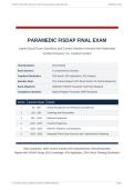 FISDAP PARAMEDIC FINAL ACTUAL EXAM 2026&sol;2027 &vert; Practice Questions & Rationales &vert; NREMT-Style &vert; Pass Guaranteed &ndash; A&plus; Graded&NewLine;&NewLine;