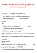 MGT 6311 Final Exam Study Guide &ndash; 2026&sol;2027 Questions and Revised Answers