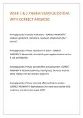WEEK 1 & 2 PHARM EXAM QUESTIONS WITH CORRECT ANSWERS 
