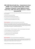 NSG 3450 Mental Health Key - Comprehensive Exam&NewLine;&lpar;EXAM 1 & 2&rpar; &vert; Complete Study Guide &vert; Verified&NewLine;Questions & Answers &vert; Latest Updated Version &vert;&NewLine;Exam Prep &vert; 100&percnt; Pass Success Resource &vert; Instant&NewLine;Download PDF