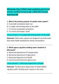 Minnesota Class D Water Exam Questions and Correct Answers &vert; 2026 Water Operator Certification Practice Test