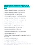 Mathnasium Job Assessment Exam UPDATED&NewLine;ACTUAL Question and Answer &vert; 100&percnt; Verified &vert;&NewLine;2026&NewLine;