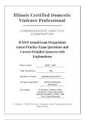 ICDVP ACTUAL EXAM 2026&sol;2027 &vert; Illinois Domestic Violence Professional Practice Test with Rationales &vert; Pass Guaranteed &ndash; A&plus; Graded&NewLine;&NewLine;