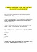 COMSAE 115 FINAL EXAM ACTUAL QUESTIONS WITH&NewLine;REAL CORRECT ANSWERS 2026-2027