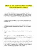COMSAE 115 FINAL EXAM REVIEW ACTUAL QUESTIONS&NewLine;WITH CORRECT ANSWERS 2026-2027