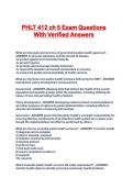 PHLT 412 ch 5 Exam Questions With Verified Answers