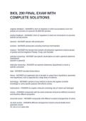 BIOL 200 FINAL EXAM WITH COMPLETE SOLUTIONS
