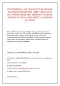PN FUNDAMENTALS OF NURSING EVOLVE HESI REAL &NewLine;EXAMS QUESTIONS REVIEW LATEST &vert; EVOLVE LPN &NewLine;HESI FUNDAMENTALS BEST EXAM PREP TEST BANK- &NewLine;A REVIEW OF 300&plus; LATEST CORRECTLY ANSWERED &NewLine;QUESTIONS