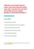 PHRD 624 Travel Health Module 1 Latest &comma;recent and frequently tested exam with comprehensive questions and verified accurate solution &lpar;detailed & elaborated&rpar; GRADED A&plus;&period;