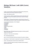 Biology 200 Exam 1 with 100&percnt; Correct Solutions