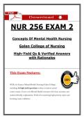 NUR 256 EXAM 2&NewLine;Concepts Of Mental Health Nursing&NewLine;Galen College of Nursing&NewLine;High-Yield Qs & Verified Answers with Rationales &NewLine;