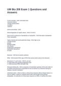 UW Bio 200 Exam 1 Questions and Answers