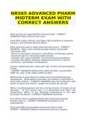 NR565 Advanced Pharmacology Midterm Exam Questions and Answers Study Guide