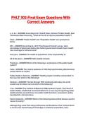 PHLT 302-Final Exam Questions With Correct Answers