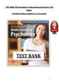 TEST BANK FOR Essentials of Understanding Psychology 15th &NewLine;Edition &NewLine;by Robert Feldman Chapters 1 to 14 Covered 