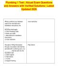 Plumbing 1 Test &vert; Atcual Exam Questions&NewLine;and Answers with Verified Solutions &vert; Latest&NewLine;Updated 2026