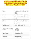 Journeyman Plumbing Exam &vert; Atcual&NewLine;Questions and Answers with Verified&NewLine;Solutions &vert; Latest Updated 2026