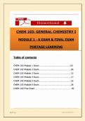 Chem 103 Module 1 to 6 Exam & Final Exam Portage learning 