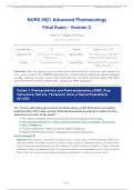 NURS 6521 ADVANCED PHARMACOLOGY FINAL EXAM 2026&sol;2027 &vert; Walden University Week 11 Version C &vert; 100 Q&A with Rationales &vert; Pass Guaranteed - A&plus; Graded&NewLine;&NewLine;