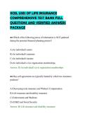 XCEL USES OF LIFE INSURANCE &NewLine;COMPREHENSIVE TEST BANK FULL &NewLine;QUESTIONS AND VERIFIED ANSWERS &NewLine;PACKAGE