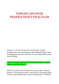 &NewLine;NURS 6521 Advanced Pharmacology Final Exam&colon; Complete Study Guide with Practice Questions and Answers