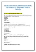 Wgu D413 Telecomm and Wireless Communications &ndash;&NewLine;190 Original Practice Questions with Answers &&NewLine;Rationales