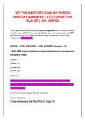 TCFP FIRE INSPECTOR EXAM &vert; 200 PRACTICE&NewLine;QUESTIONS & ANSWERS &vert; LATEST UPDATE THIS&NewLine;YEAR&period;PDF &vert; 100&percnt; VERIFIED