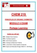 CHEM 219 Module 6 Exam &lpar;Latest 2025&sol;2026 Update&rpar; Principles of Organic Chemistry&comma; Questions and Guide Answers&comma; Portage Learning