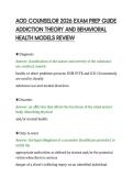 AOD COUNSELOR 2026 EXAM PREP GUIDE&NewLine;ADDICTION THEORY AND BEHAVIORAL&NewLine;HEALTH MODELS REVIEW