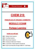 CHEM 219 Module 5 Exam &lpar;Latest 2026&sol;2027 Update&rpar; Principles of Organic Chemistry&comma; Questions and Guide Answers&comma; Portage Learning