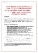 CUSP - T&D EXAM 2026-2027 TESBANK  &NewLine;COMPLETE QUESTIONS AND CORRECT  &NewLine;DETAILED CORRECT 100&percnt; DETAILED &NewLine;ANSRS WITH RATIONALES &vert;&vert; &NewLine;INSTANT PDF ACCESS 