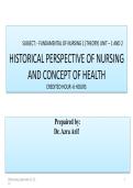 Fundamentals of Nursing 1&colon; Historical Perspective of Nursing and Concept of Health - Complete Course Guide&NewLine;&NewLine;&NewLine;