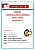 CHEM 219 Module 7 Exam &lpar;Latest 2026&sol;2027 Update&rpar; Principles of Organic Chemistry&comma; Questions and Guide Answers&comma; Portage Learning