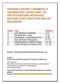 TENNESSEE CATEGORY 3 ORNAMENTAL &&NewLine;TURFGRASS PEST CONTROL EXAM &ndash; 150&NewLine;PRACTICE QUESTIONS AND DETAILED&NewLine;SOLUTIONS LATEST UPDATE THIS YEAR-JUST&NewLine;RELEASED&period;PDF