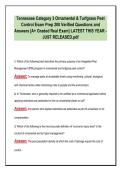 Tennessee Category 3 Ornamental & Turfgrass Pest&NewLine;Control Exam Prep 200 Verified Questions and&NewLine;Answers &lbrack;A&plus; Graded Real Exam&rsqb; LATEST THIS YEAR -&NewLine;JUST RELEASED&period;pdf